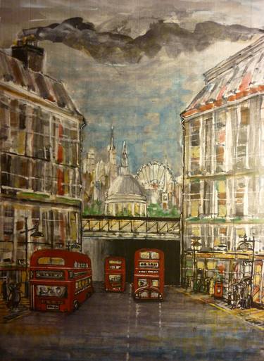 Original Expressionism Cities Paintings by Roy Milburn