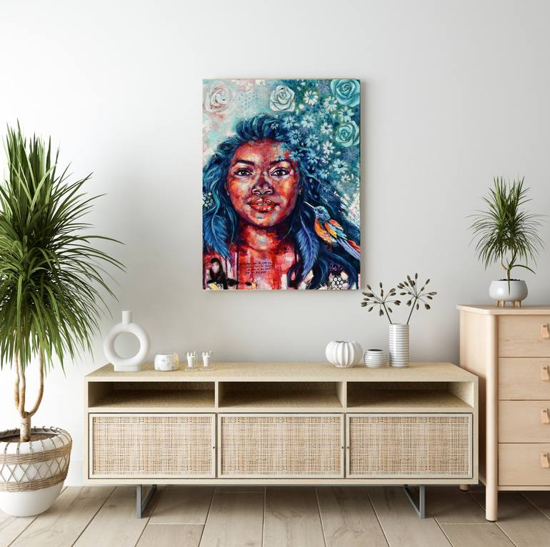 Original Abstract Portrait Painting by Natalia Heredia