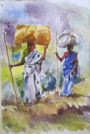 Original Realism People Paintings by Manjula Karunatilleke