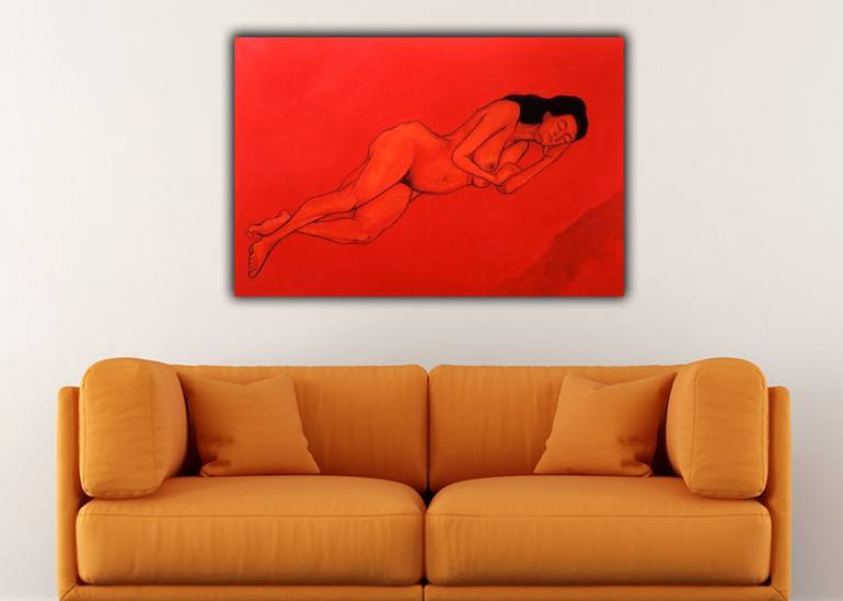 Original Impressionism Nude Painting by Wasantha Namaskara