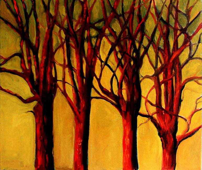 Original Landscape Painting by Sandra Bryant | Contemporary Art on Canvas | Sunset on the Trees