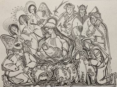 Print of Religious Drawings by Ivana Buczkovska