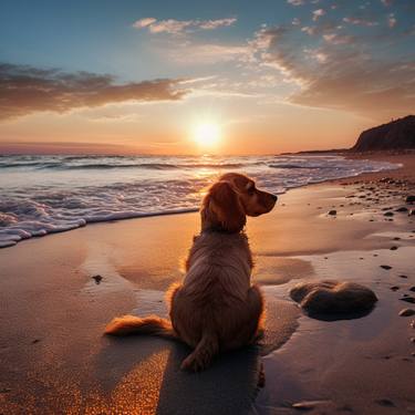 Dog on a beach thumb