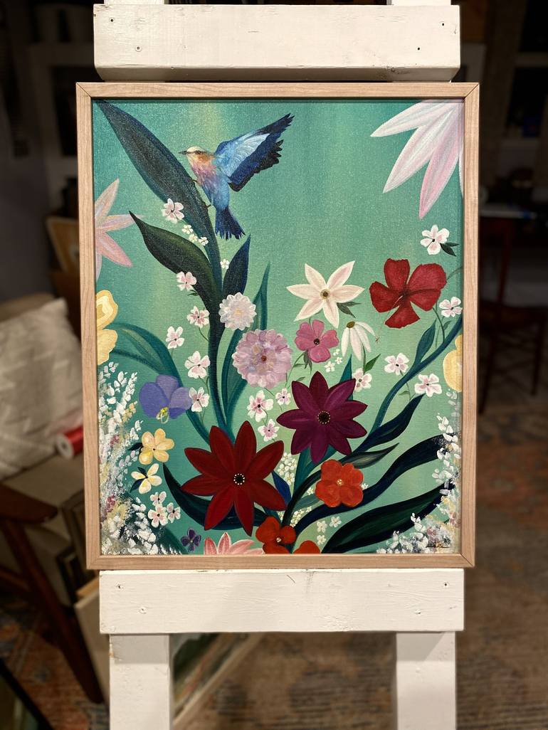 Original Floral Painting by Laura Blue  Palmer