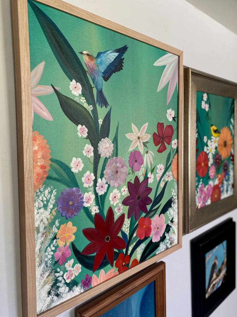Original Contemporary Floral Painting by Laura Blue  Palmer