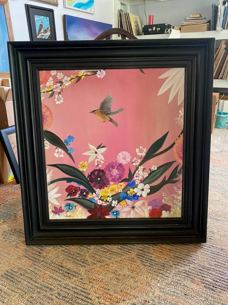 Original Contemporary Floral Painting by Laura Blue  Palmer