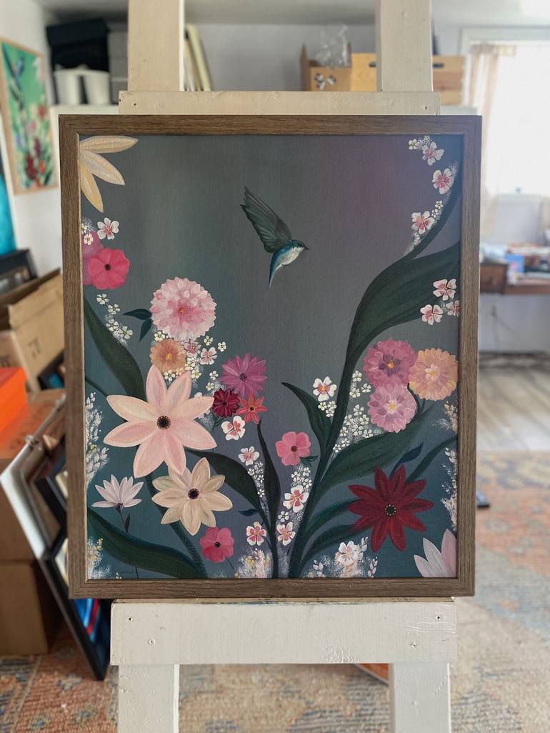 Original Contemporary Floral Painting by Laura Blue  Palmer
