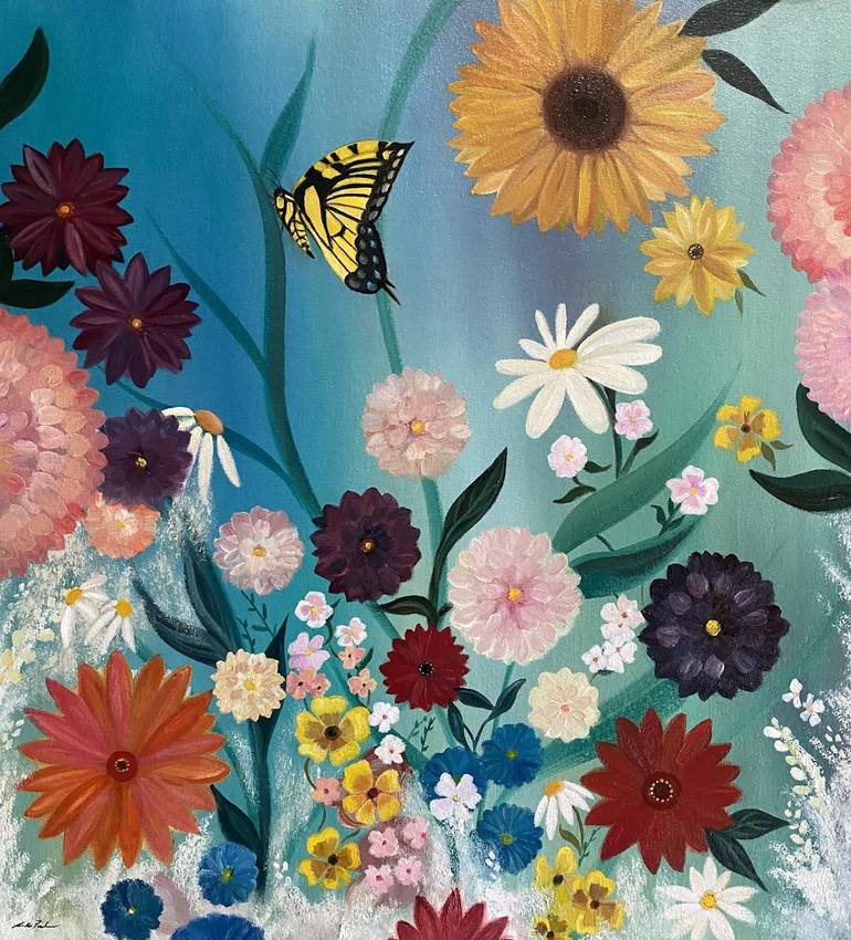Original Contemporary Floral Paintings by Laura Blue Palmer