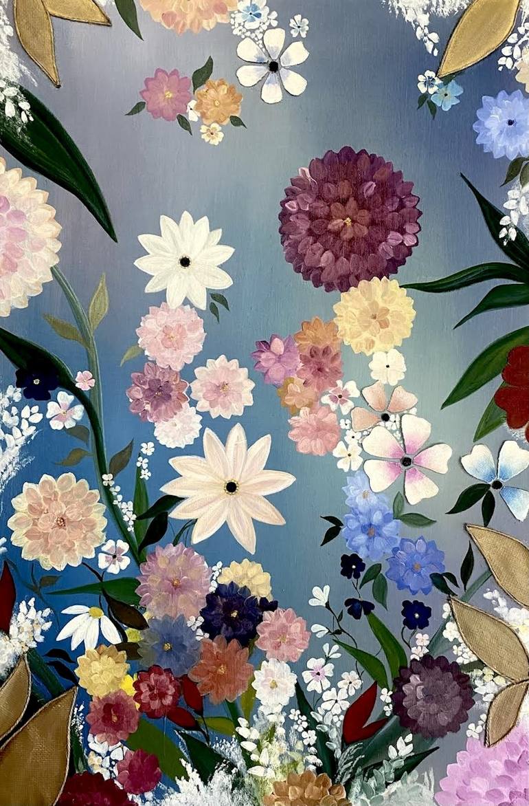Original Abstract Floral Paintings by Laura Blue Palmer