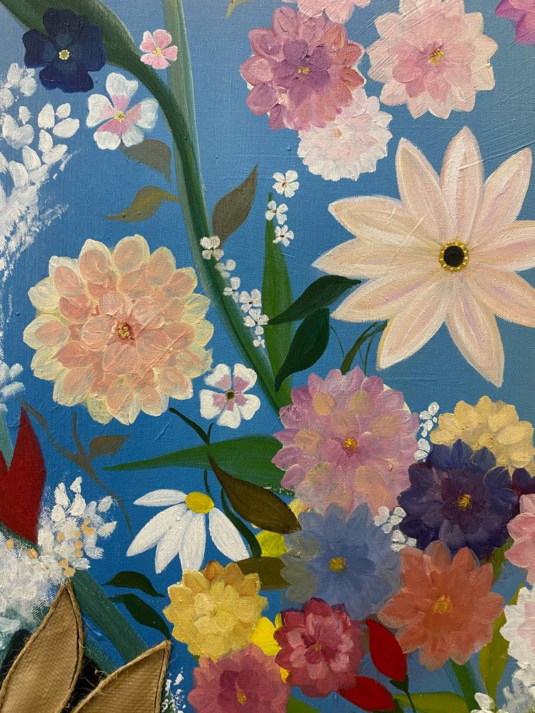 Original Abstract Floral Painting by Laura Blue  Palmer
