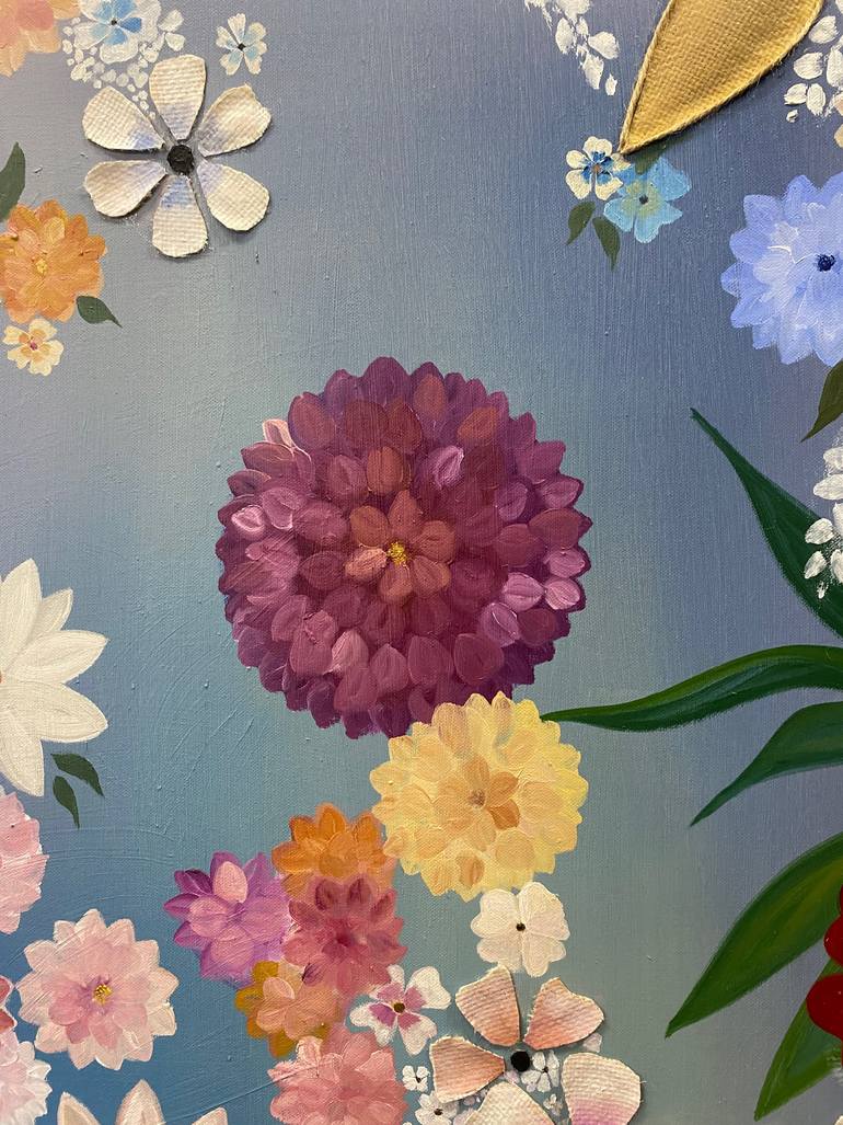 Original Abstract Floral Painting by Laura Blue  Palmer