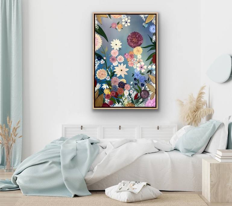 Original Abstract Floral Painting by Laura Blue  Palmer