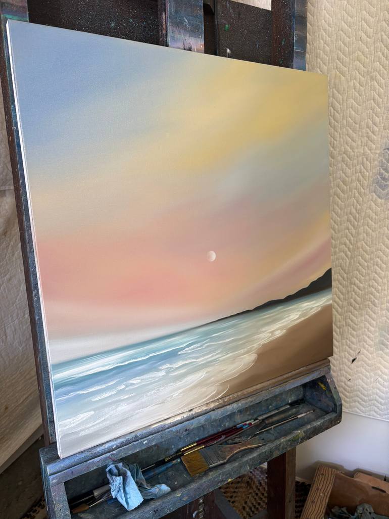 Original Photorealism Beach Painting by Laura Blue  Palmer