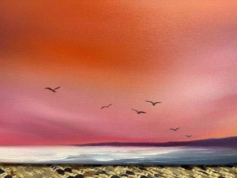Original Surrealism Beach Painting by Laura Blue  Palmer
