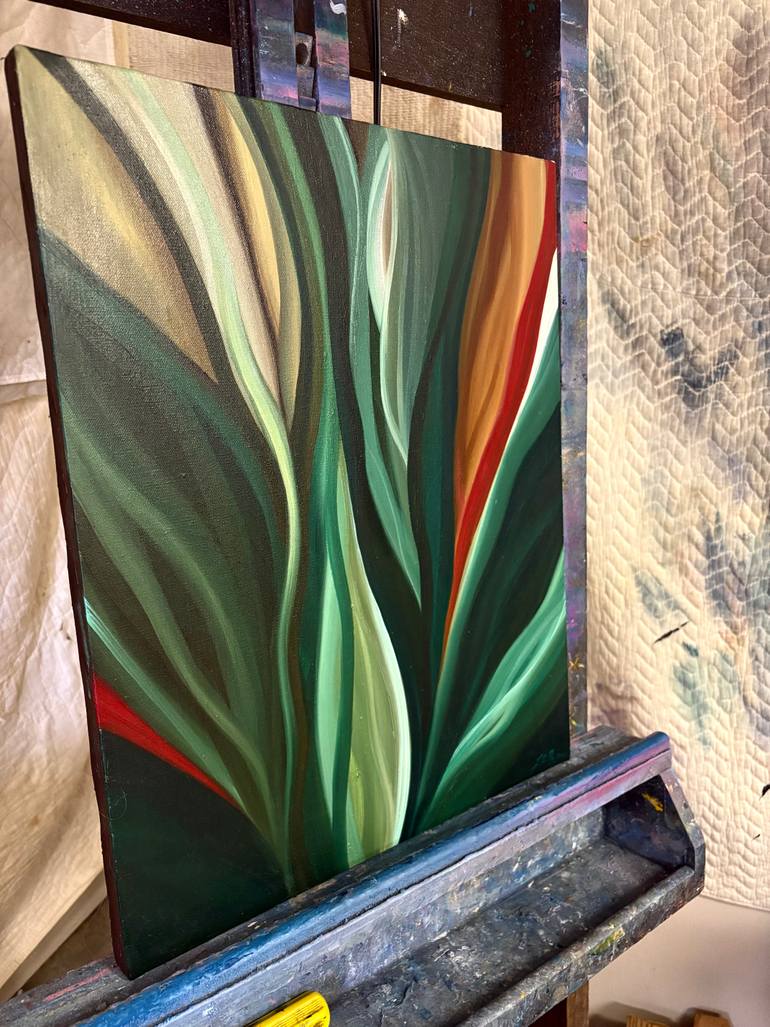 Original Abstract Floral Painting by Laura Blue  Palmer