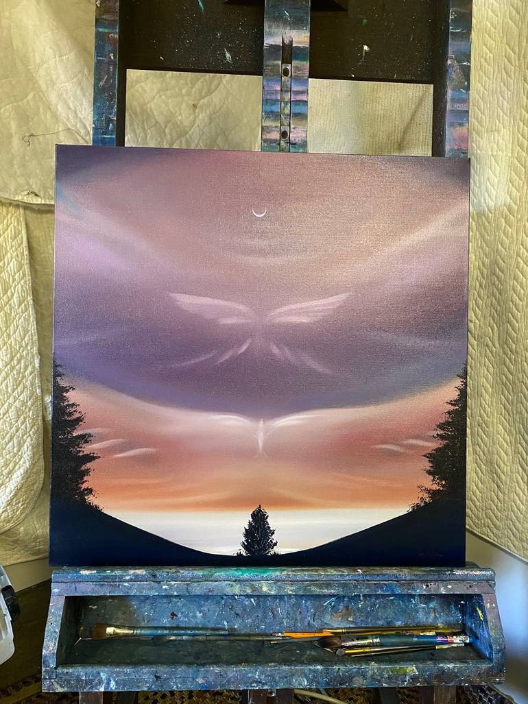 Original Surrealism Landscape Painting by Laura Blue  Palmer