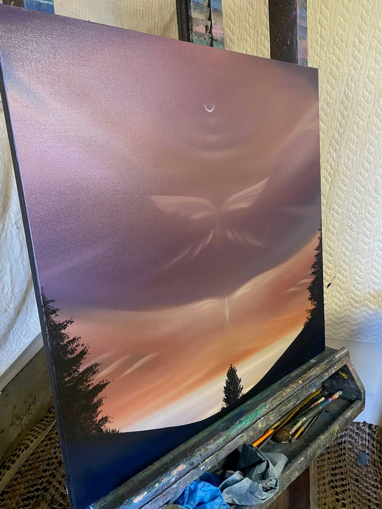 Original Surrealism Landscape Painting by Laura Blue  Palmer