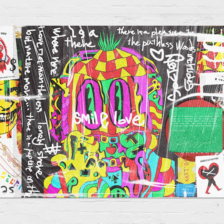 Original Pop Art Abstract Printmaking by Poly Jin