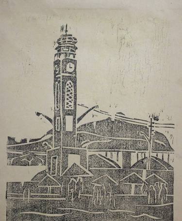 Original Abstract Architecture Printmaking by OWAIS MATIN