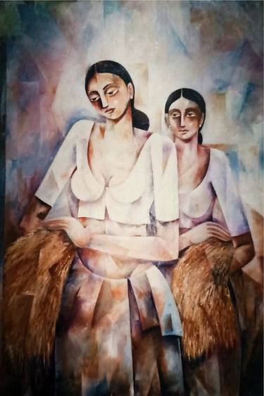 Print of Realism Women Paintings by Prasanna Upali