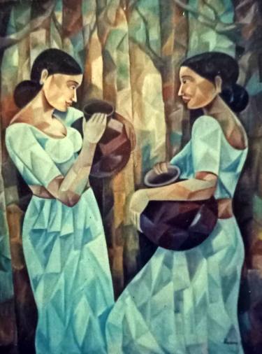 Print of Women Paintings by Prasanna Upali