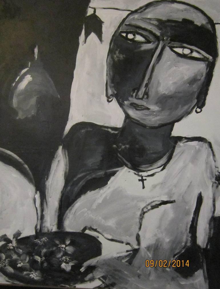 Print of Contemporary Women Paintings by Pradeep Jayatunga