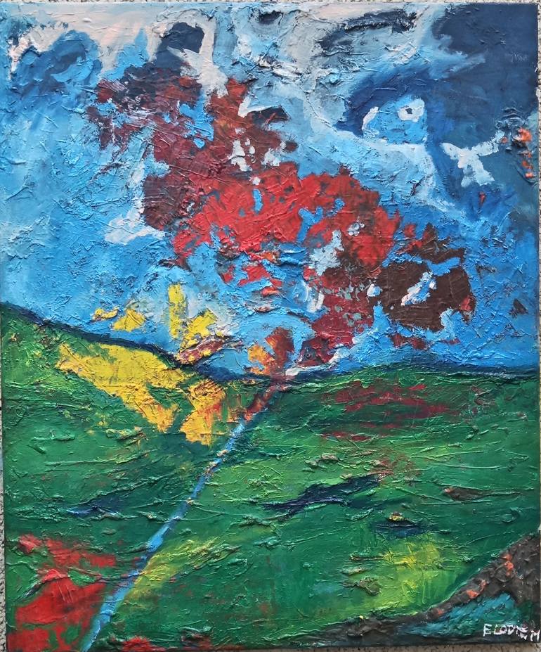 Original Expressionism Landscape Painting by Elodie Magnano