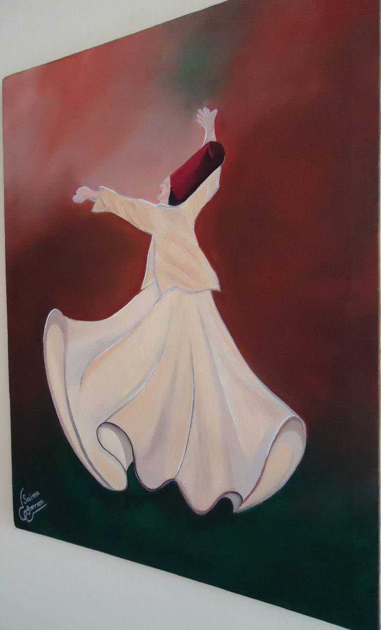 Original Art Deco Abstract Painting by Saima Imran