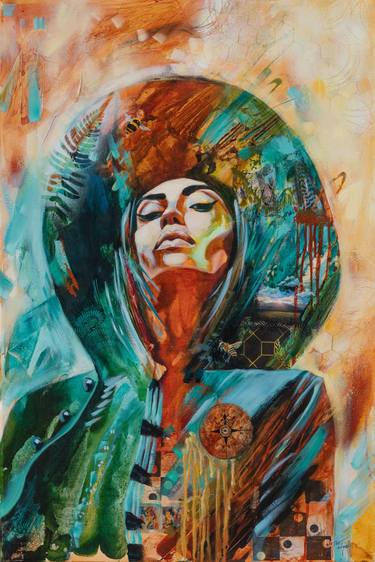 Print of Abstract Portrait Paintings by Elyssa Edgerly