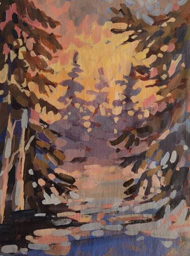 A190 (Winter sunset in the forest) thumb