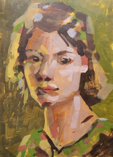 A121 (portrait of a girl on a green background) thumb