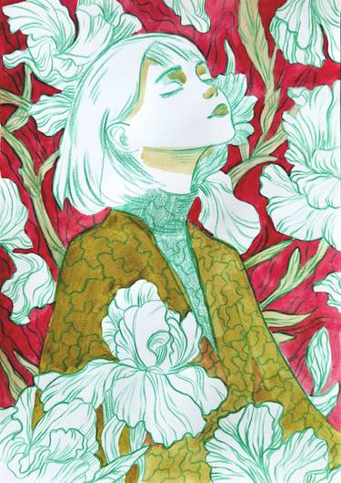 Original Illustration Women Drawing by Tony Karbouski
