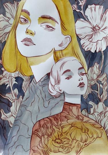 Original Illustration Women Drawing by Tony Karbouski