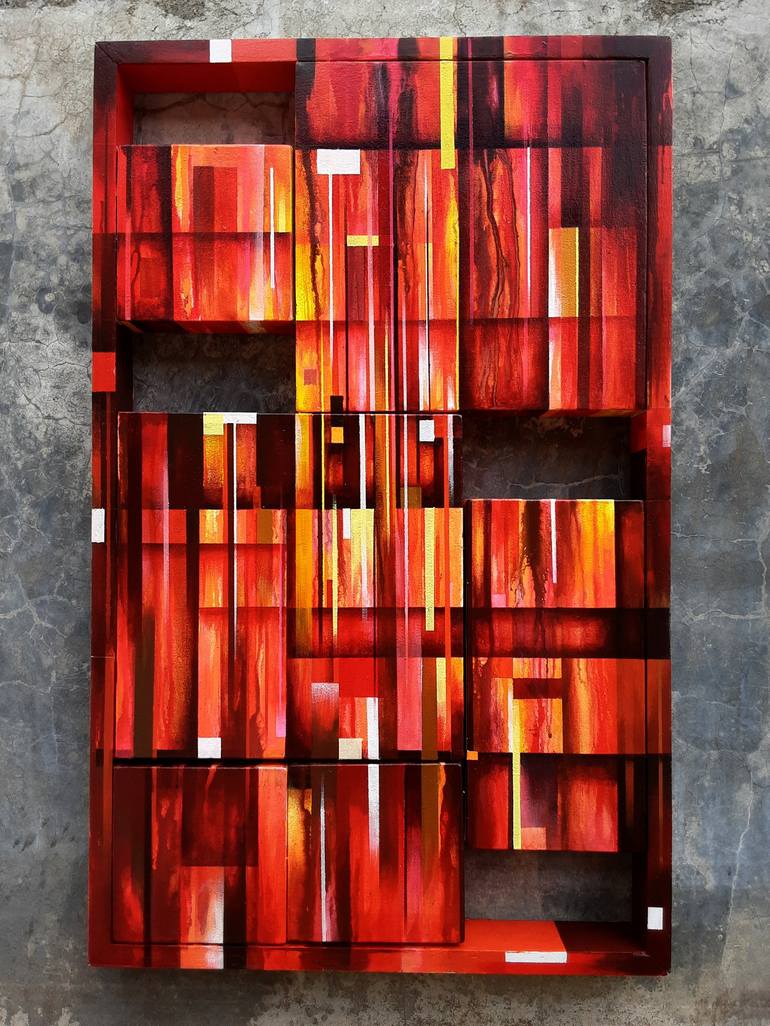 Original Abstract Painting by Wharat Techavanich