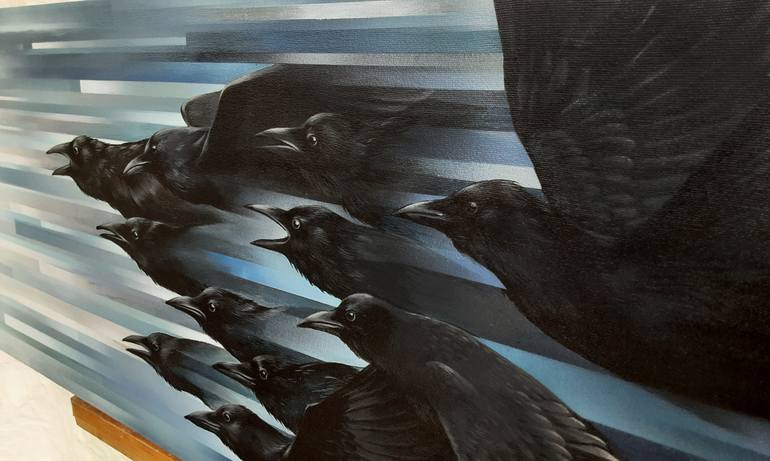 Original Art Deco Animal Painting by Wharat Techavanich