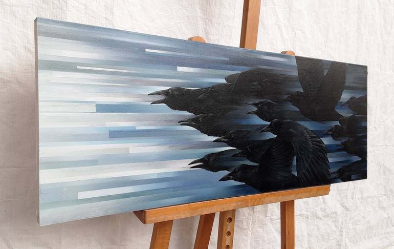 Original Art Deco Animal Painting by Wharat Techavanich