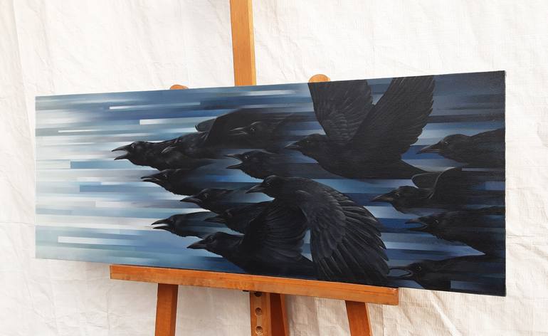 Original Art Deco Animal Painting by Wharat Techavanich