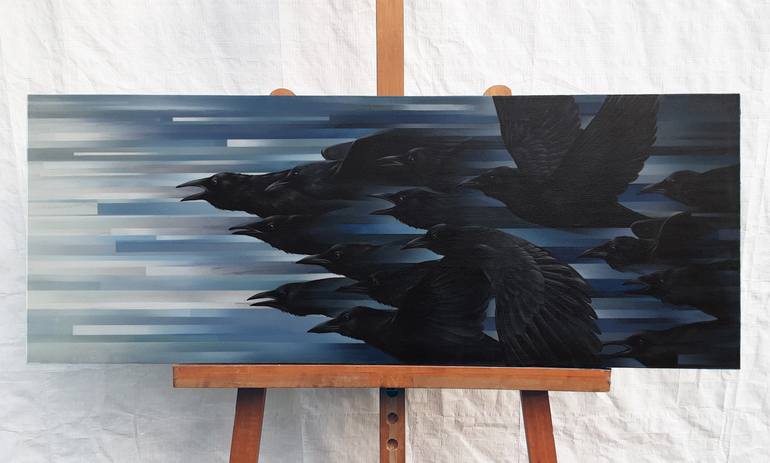 Original Art Deco Animal Painting by Wharat Techavanich