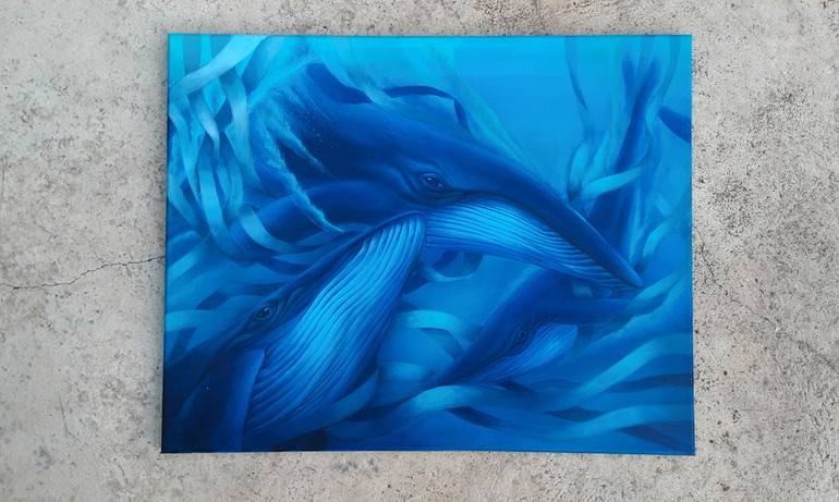 Original Abstract Animal Painting by Wharat Techavanich