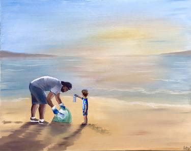 Original Figurative Beach Paintings by Laurianne Donnez