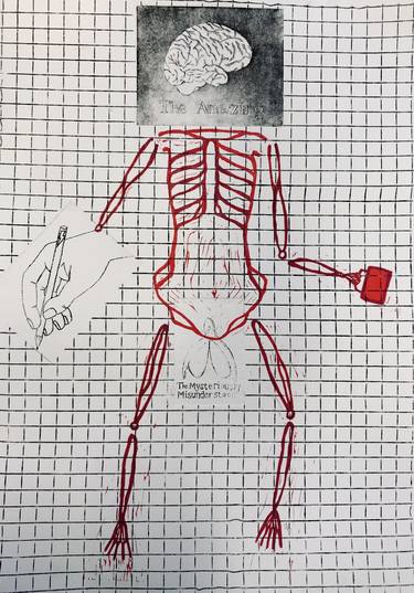 Original Surrealism Body Printmaking by Laurianne Donnez