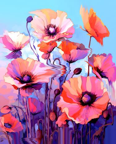 Print of Abstract Floral Mixed Media by Veronika Gramotina