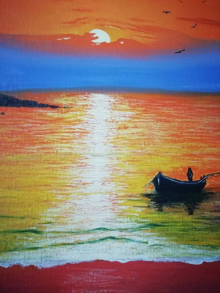 Original Seascape Painting by Zhanna Moiseeva