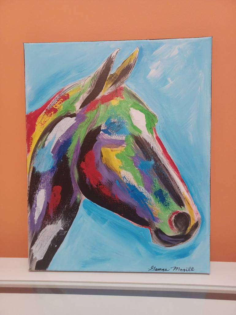 Original Expressionism Horse Painting by George Magill