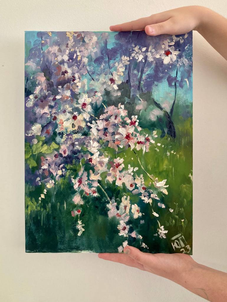 Original Impressionism Floral Painting by Yulia Prykina