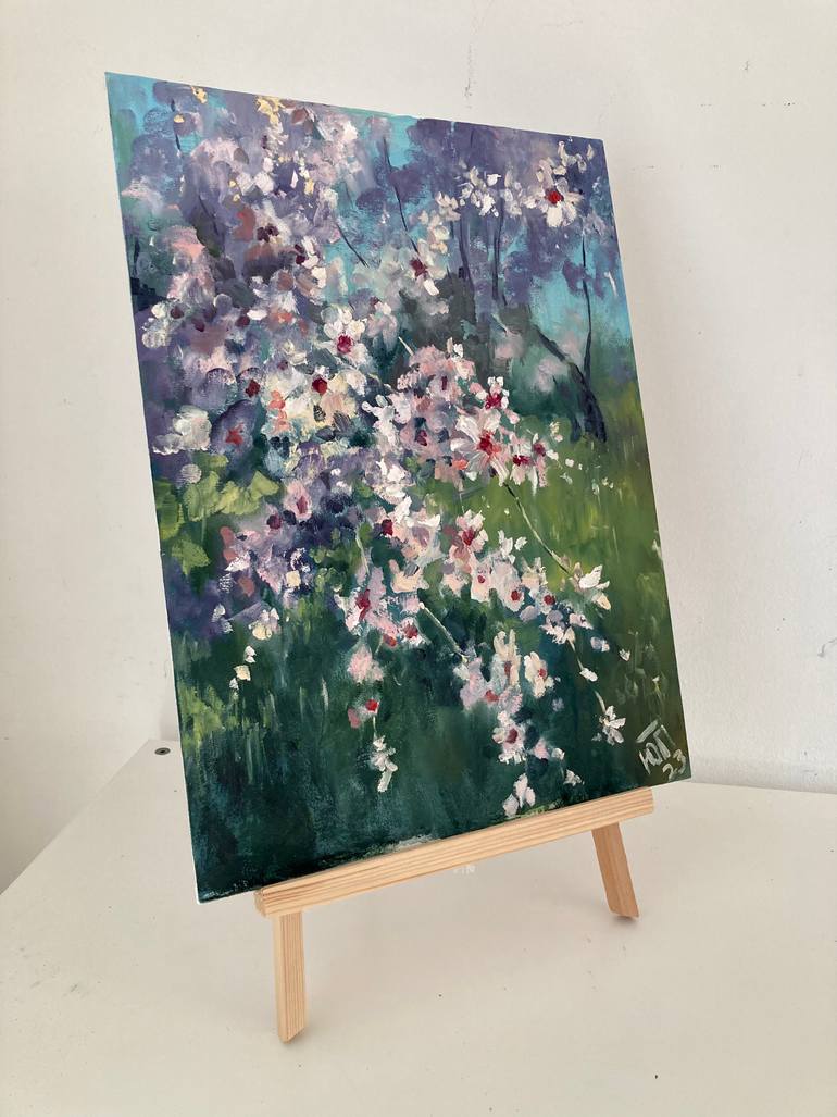 Original Impressionism Floral Painting by Yulia Prykina