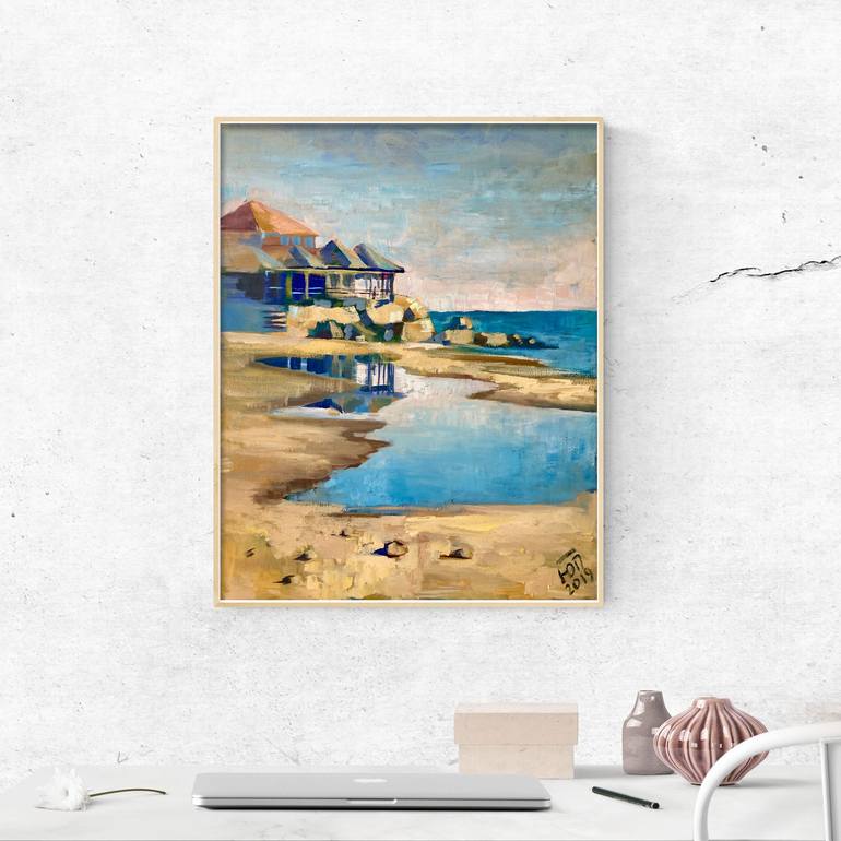 Original Impressionism Beach Painting by Yulia Prykina