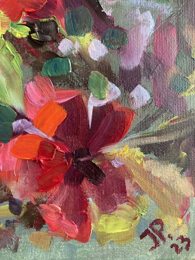 Original Impressionism Floral Painting by Yulia Prykina