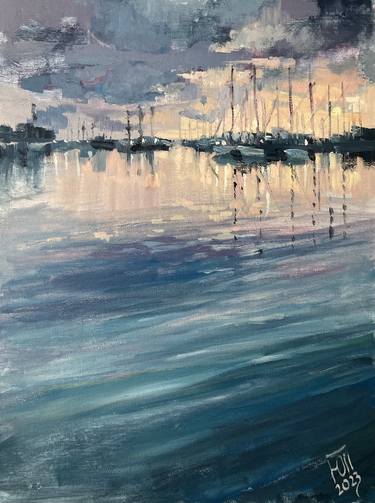 Print of Impressionism Seascape Paintings by Yulia Prykina