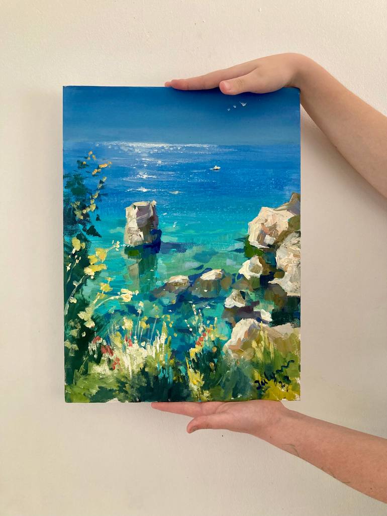 Original Impressionism Seascape Painting by Yulia Prykina